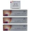 Wella Illumina 3 x 60 ml 6/19 dunkelblond asch cendre Set