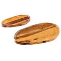 riess-ambiente.de Massives 2er Set Tablett Amazonas 56cm Sheesham Stone Finish Servierbrett