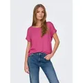 ONLY T-Shirt ONLMOSTER – Kurzarmshirt mit Aufschlag und klassischem Look Viskosemischung, regular fit rosa XL (42)