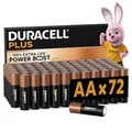 Duracell Plus AA Batterien (72er-Pack) Alkali 1,5 V Hochleistungsbatterien Batterie Bis Zu 150% Längere Lebensdauer Mit Power Boost Active Zuverlässigkeit für Alltagsgeräte Lagerung Bis Zu 10 Jahre