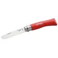 Opinel No 07 Kindermesser mit Rundspitze und Virobloc, Rot