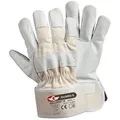GUARD 5 Leder-Arbeitshandschuhe 3-12 Paar Vollleder Bau und Gartenhandschuhe BULLKRAFT II (Art.11808G) (3-St) beste Qualität mit einer Materialstärke von ca: 1,3 mm beige 11