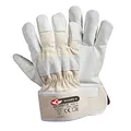GUARD 5 - Leder Arbeitshandschuhe 3 Paar Gr.11 - Rind- Vollleder Handschuhe - hochwertiger, robuster Bau- und Gartenhandschuhe