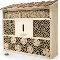 WILDLIFE HOME Bienenhotel I Großes Insektenhotel mit Rindendach Bienenhaus
