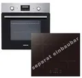Einbauherd-Set Backofen Umluft Grill Display mit Uhr & Timer autarkes Induktionskochfeld 60 cm breit Timer rahmenlos Topferkennung Backofen Set Herd mit Kochfeld