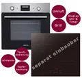 Einbauherd Set Backofen Umluft Timer autarkes 60cm Induktionskochfeld rahmenlos