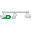 Oktaplex Bora Deckenstrahler LED inkl. GU10 warmweiss 450lm 2,5W LED Spotbalken schwenkbar 3-flammig weiß - Energieklasse A