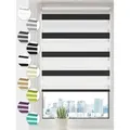 Doppelrollo Klemmfix ohne Bohren Rollos für Fenster und Tür Seitenzugrollo, Sonello, blickdicht, ohne Bohren, freihängend, Klemmfix, 110cm x 150cm Schwarz/weis Duo Rollo, Jalousie mit Klemmträger bunt|schwarz 110 cm x 150 cm
