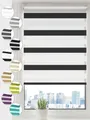 Sonello Doppelrollo Klemmfix ohne Bohren Duo Rollo Klemmrollo Sonnenschutzrollo Fensterrollo für Fenster & Türen Zebrarollo Seitenzugrollo 110cm x 150cm Schwarz/Weiß