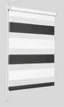 Doppelrollo Klemmfix schwarz/weiß 110x150cm Seitenzugrollo ohne Bohren Seitenzug