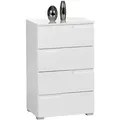 Carryhome Kommode Spice, Weiß, Weiß Hochglanz, Kunststoff, 4 Schublade(n) Schubladen, 50x80x40 cm, Beimöbel erhältlich, Wohnzimmer, Kommoden & Sideboards, Kommoden