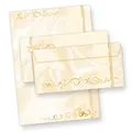 Briefpapier Hochzeit perlmutt 100 Sets inkl. Kuverts Briefbogen Set