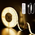 COB LED Streifen 2m USB 5V Warmweiß 3000K 640 LEDs dimmbar RF CRI85 Set Laptop