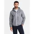 OMBRE Regenjacke Leichte Sportjacke für Herren mit Fleece-Futter -. grau M