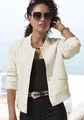 Bomberjacke, mit Druckknöpfen, Blousonjacke, sportlich-elegant, Gr. 34, creme