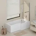 Home Deluxe - Duschbadewanne Elara - 170 X 85 Cm Links Badewanne Wanne Badewannenaufsatz Duschwand