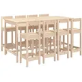 vidaXL 9-tlg. Gartenbar-Set Massivholz Kiefer - Braun