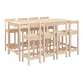 vidaXL Gartenlounge-Set 9-tlg. Gartenbar-Set Massivholz Kiefer, (9-tlg)