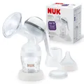 NUK Hand-Milchpumpe, Silikonkissen, Ergonomischer Pumphebel + 150ml Babyflasche