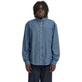 Element Langarmhemd Button Down Regular Chambray blau M