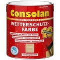 Consolan Wetterschutzfarbe, Deckender Holzschutz für Außen, Sandgelb, 2,5 l - Gelb