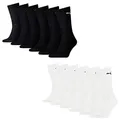 PUMA 12 Paar Socken Cush Crew Sportsocken Tennis Socken Unisex, Farbe:weiß - schwarz, Socken & Strümpfe:35-38