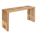House Nordic Bank BENIDORM Teak Holz 90 cm Holzbank Gartenbank Sitzbank