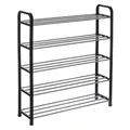 Schuhregal Schuhablage Schuhschrank 76x71x19cm 5 Ebenen schwarz Organizer Metall