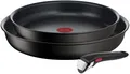 Tefal Pfannen-Set Ingenio Unlimited, Pfannenset abnehmbarer Griff, Antihaftversiegelung, Aluminium (Set, 3-tlg., 2x Pfannen Ø 24/28 cm, 1x abnehmbarer Griff, Made in France), stapelbar, platzsparend, einfache Reinigung, Induktion, L76389