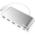 Hama USB-C Hub, Multiport - Silber/Weiß