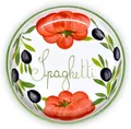 italienische Keramik Schale Tomate Olive runde Schüssel, Pastaschale ca.22cm Ø
