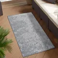 Teppich Outdoor Wetterfest - Grau - Wendeteppich - 80x150 cm - Rauten-Muster