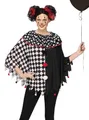 Fun World Clown-Kostüm Clown Poncho - Karnevalskostüm Damen Fasching, Lockeres Oberteil für weibliche Clowns und Pantomimen