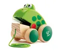 Hape Nachziehfrosch Fridolien – Nachziehspielzeug aus Holz, fröhliches Lauflern- und Motorikspielzeug, fördert Bewegung, Koordination und spielerisches Lernen, für Kinder ab 12 Monaten