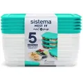 Sistema Lunchbox Meal Prep, 5-teilig 59175 , 1 Set = 5 x 1,9 Liter - Dosen, 3 Fächer