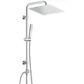 JOHO Edelstahl Duschset ohne Armatur, Chrom Duschsystem Regenduschset, Duschgarnitur mit eckige Kopfbrause 30x30cm