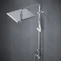 Görbach Duschsystem ohne Armatur mit Edelstahl Regendusche, massive Kopfbrause 30x30 cm Chrom, stabile Duschstange aus Edelstahl, verstellbare Halterungen, kompatibel mit bestehenden Bohrlöchern