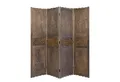 Homestyle4u Paravent Raumteiler Holz Trennwand Braun Sichtschutz Indoor faltbar Baum Motiv (4-teilig), Holzlamellen, Holzmotiv