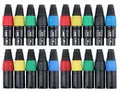 Pronomic Steckerset XLR-Male 10-Stück, XLR-Female 10-Stück (zur Kabelkonfektionierung, Montage, Hochwertige Spannzangen-Zugentlastung, stabiles Druckguss-Gehäuse) farbig