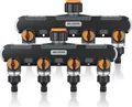 Brandson 4 Wege Verteiler, Gartenschlauch Verteiler, Wasserverteiler, Schlauchverteiler, 3/4 1/2 Zoll, Wasserhahn Schlauch Verteiler für Gartenbewässerung, 2er Set