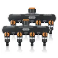 Brandson 2x 4 Wege Wasserverteiler 1 Zoll Eingang und ¾ Zoll Adapterstücke