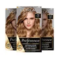 L'Oréal Paris Permanente Haarfarbe Haarfärbeset 7.3 Karamellblond 3er Set