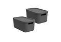 ROTHO Aufbewahrungsbox Albula Light Kiste 12l mit Deckel (Aufbewahrungsboxenset, 2er-Set)