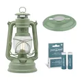 Feuerhand LED Laterne Baby Special 276 Sage Green inkl. Akku und Reflektorschirm