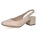 CAPRICE Damen Slingpumps aus Leder mit Lack, Beige (Beige Perlato), 36 EU