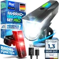 NEXTCOVER Fahrradlicht Set USB aufladbar Fahrradlampe Rücklicht Beleuchtung