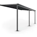 Juskys Aluminium Terrassendach Borneo 4,9x3m mit Doppelstegplatten Dunkelgrau