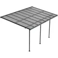 Juskys Terrassendach, Dunkelgrau, Metall, 495x300x300 cm, Sonnen- & Sichtschutz, Pavillons & Pergolas, Pergolas