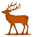 Kaufhaus le petit Tierfigur Hirsch Rentier Reh Bock Elch Kuh Geweih Deko Garten Figur Skulptur, Hirschfigur Dekofigur Dekoskulptur Dekoobjekt aus Metall