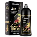 Schwarzes Haarfärbeshampoo – 500ml – Grauhaarabdeckung, Feuchtigkeitspflege & Reinigung – Mit Natürlichen Inhaltsstoffen – Für Männer & Frauen